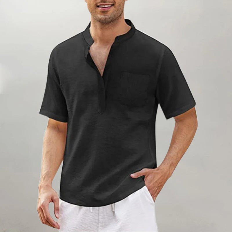 Justinian® | Plain Men'S Shirt With Stand-Up Collar - Image 6