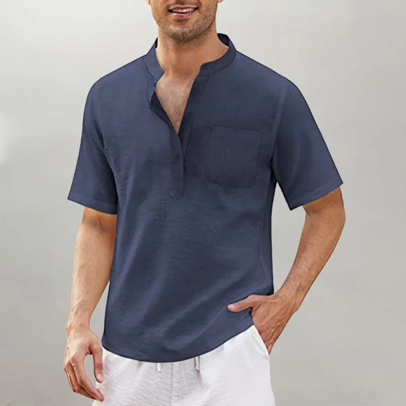 Justinian® | Plain Men'S Shirt With Stand-Up Collar - Image 7