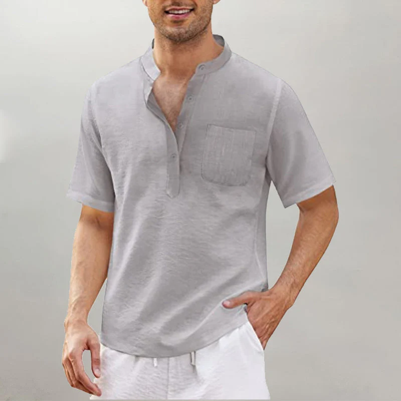 Justinian® | Plain Men'S Shirt With Stand-Up Collar - Image 8