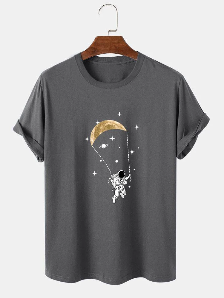 Justo® | Astronaut Moon Print T-Shirt - Image 2