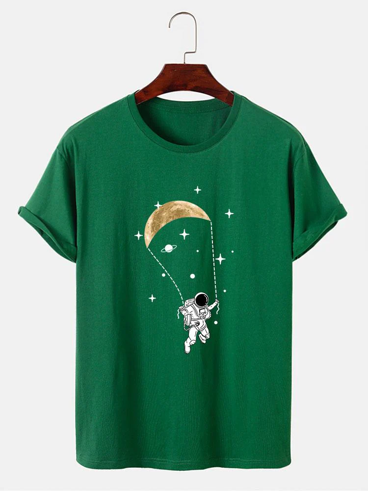 Justo® | Astronaut Moon Print T-Shirt - Image 5