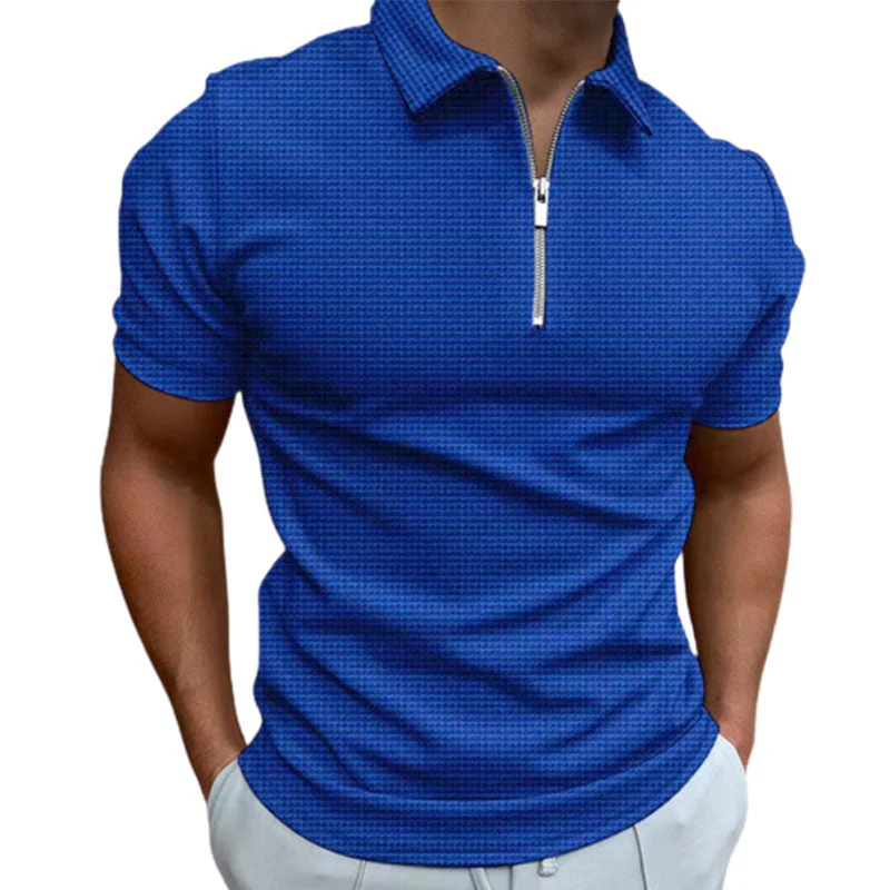Justus® | Solid Color Summer T-Shirt With Zipper - Image 4