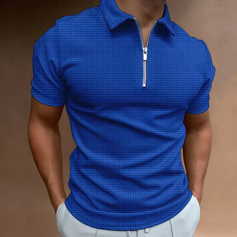 Justus® | Solid Color Summer T-Shirt With Zipper - Image 5