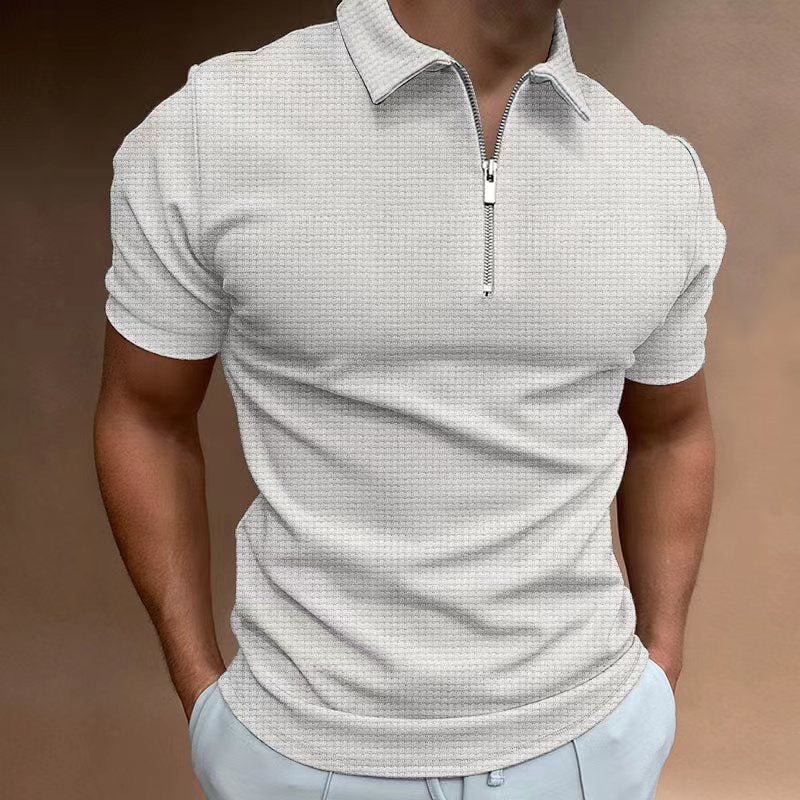 Justus® | Solid Color Summer T-Shirt With Zipper - Image 6