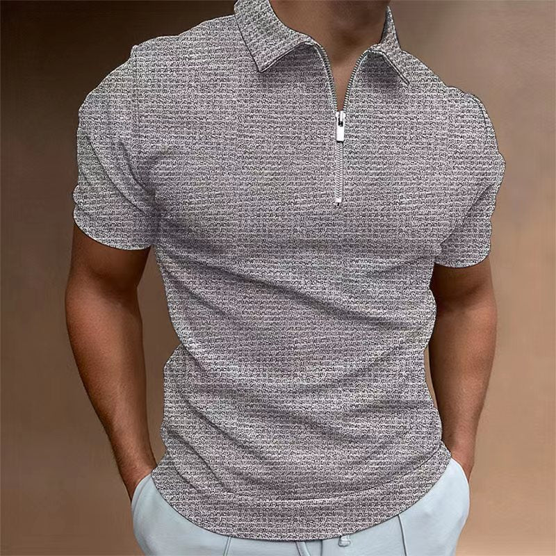 Justus® | Solid Color Summer T-Shirt With Zipper - Image 7
