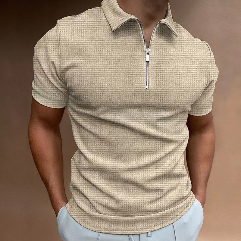 Justus® | Solid Color Summer T-Shirt With Zipper - Image 8