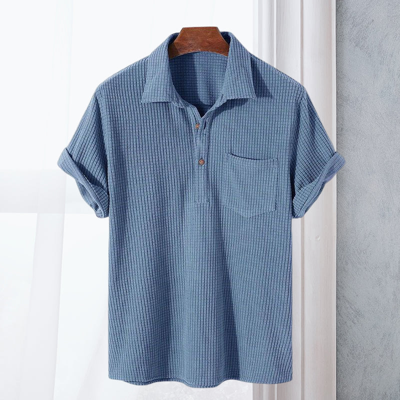 Jye® | Men'S Plaid Short Sleeve Loose Solid Color Lapel Shirt - Image 8