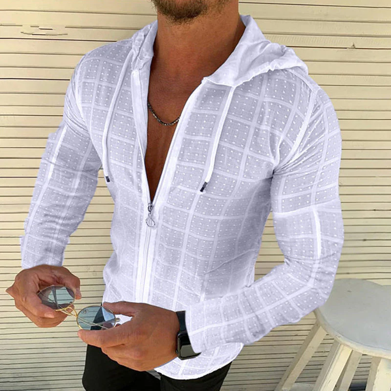 Kade® | Casual Long-Sleeved Men'S Shirt With Hood And Zip - Image 4