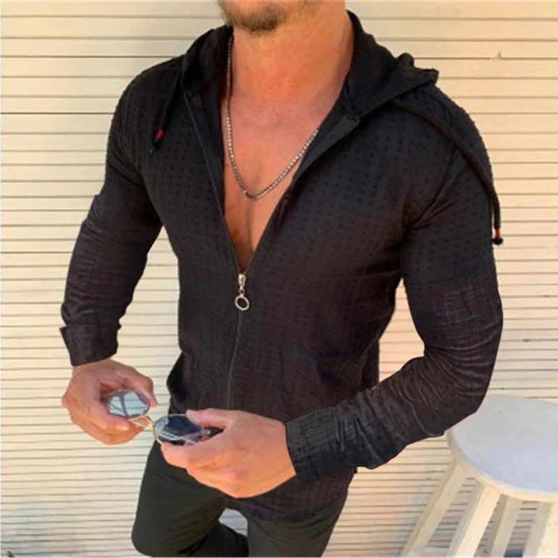 Kade® | Casual Long-Sleeved Men'S Shirt With Hood And Zip - Image 5
