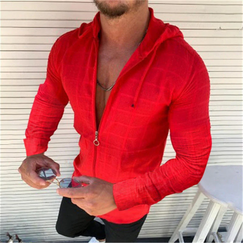 Kade® | Casual Long-Sleeved Men'S Shirt With Hood And Zip - Image 6