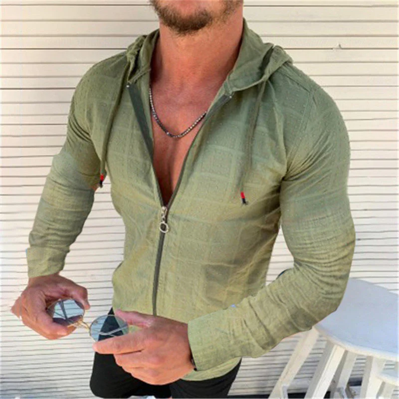 Kade® | Casual Long-Sleeved Men'S Shirt With Hood And Zip - Image 8
