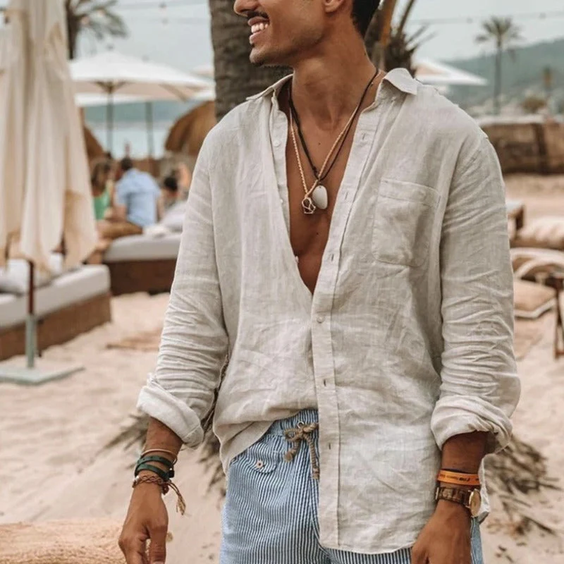 Kaden® | Men'S Casual Linen Beach Shirt For Warm Days - Image 2