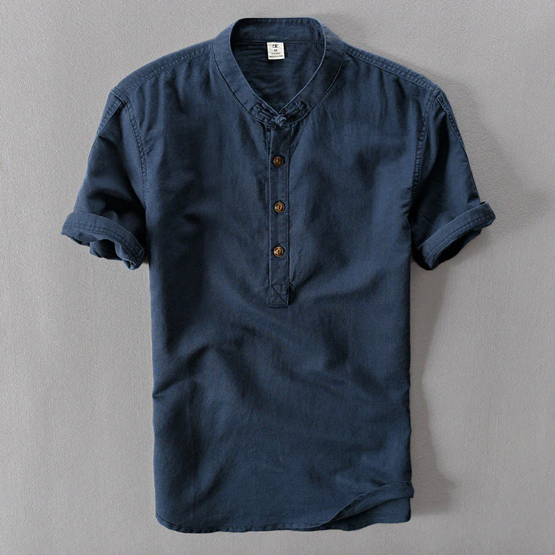 Kahlo® | Men'S Summer Chinoiserie Linen Shirt With Buttons - Image 11