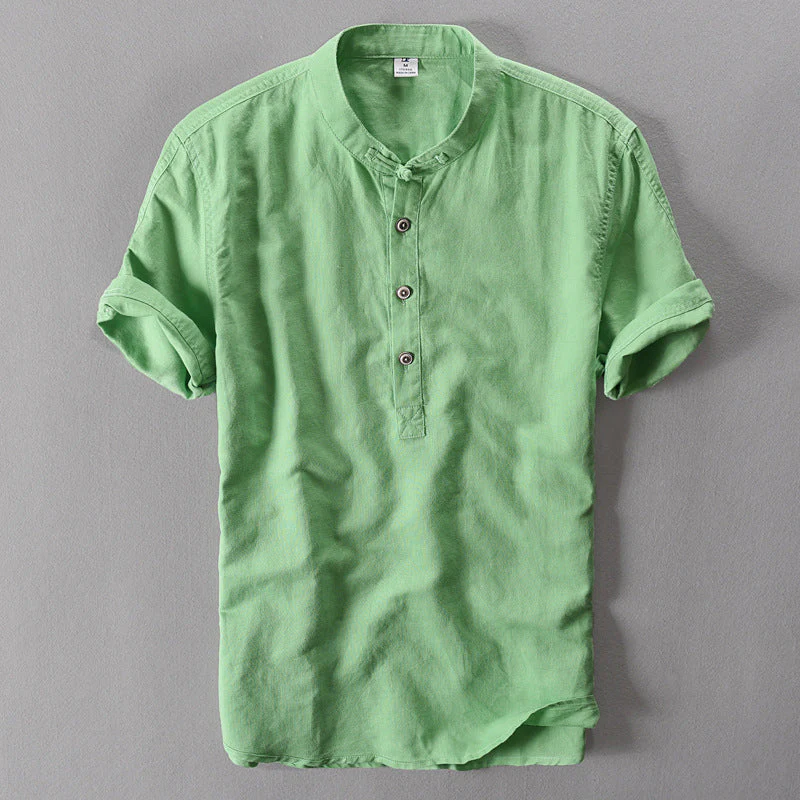 Kahlo® | Men'S Summer Chinoiserie Linen Shirt With Buttons - Image 13