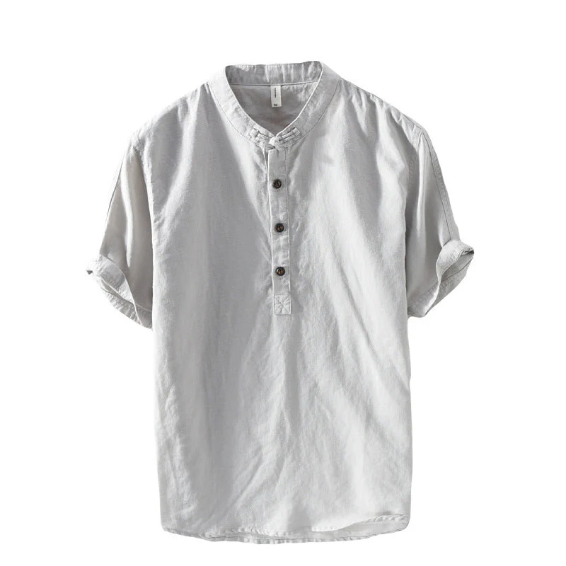 Kahlo® | Men'S Summer Chinoiserie Linen Shirt With Buttons - Image 9