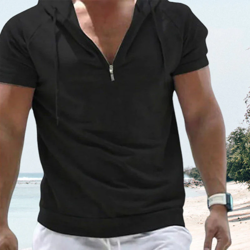 Kaleb® | Summer Men'S Sports T-Shirt With Hood - Image 2