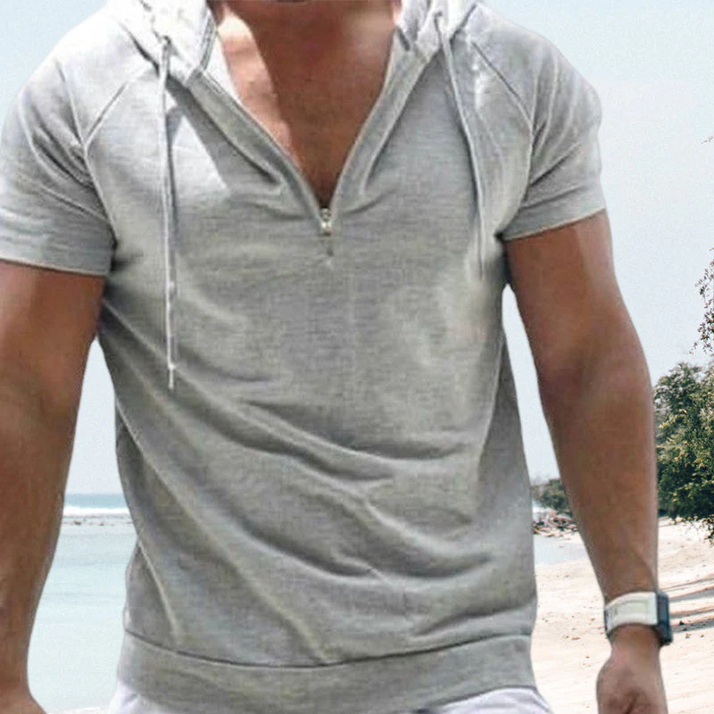 Kaleb® | Summer Men'S Sports T-Shirt With Hood - Image 3