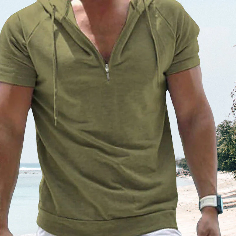 Kaleb® | Summer Men'S Sports T-Shirt With Hood - Image 4
