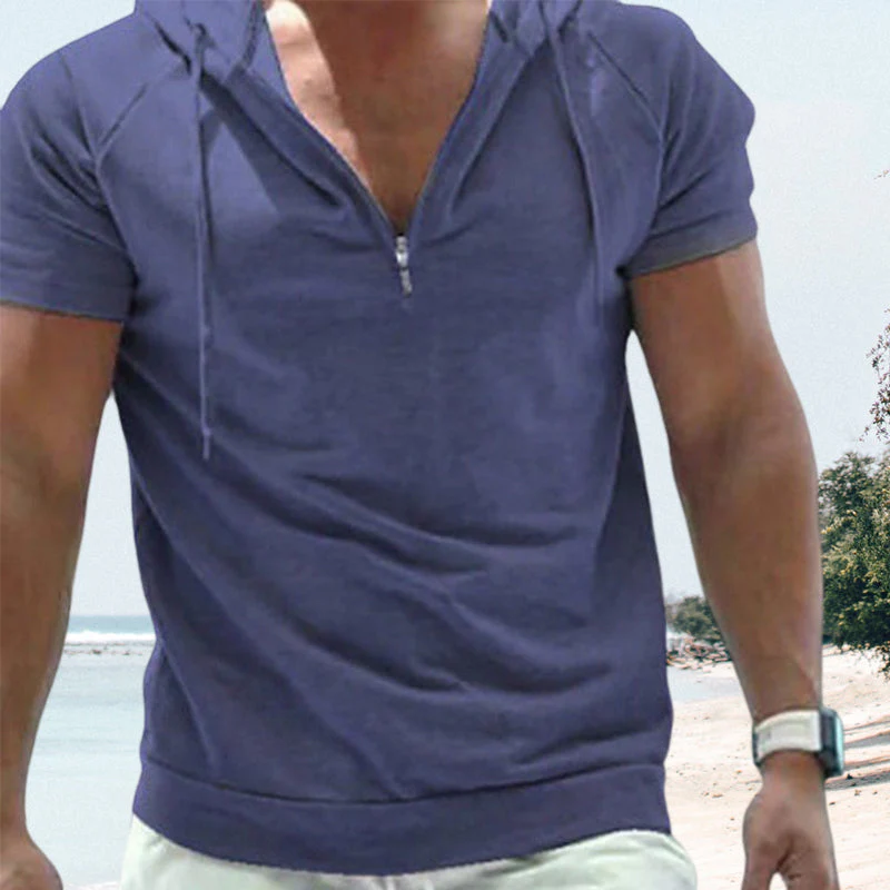 Kaleb® | Summer Men'S Sports T-Shirt With Hood - Image 5