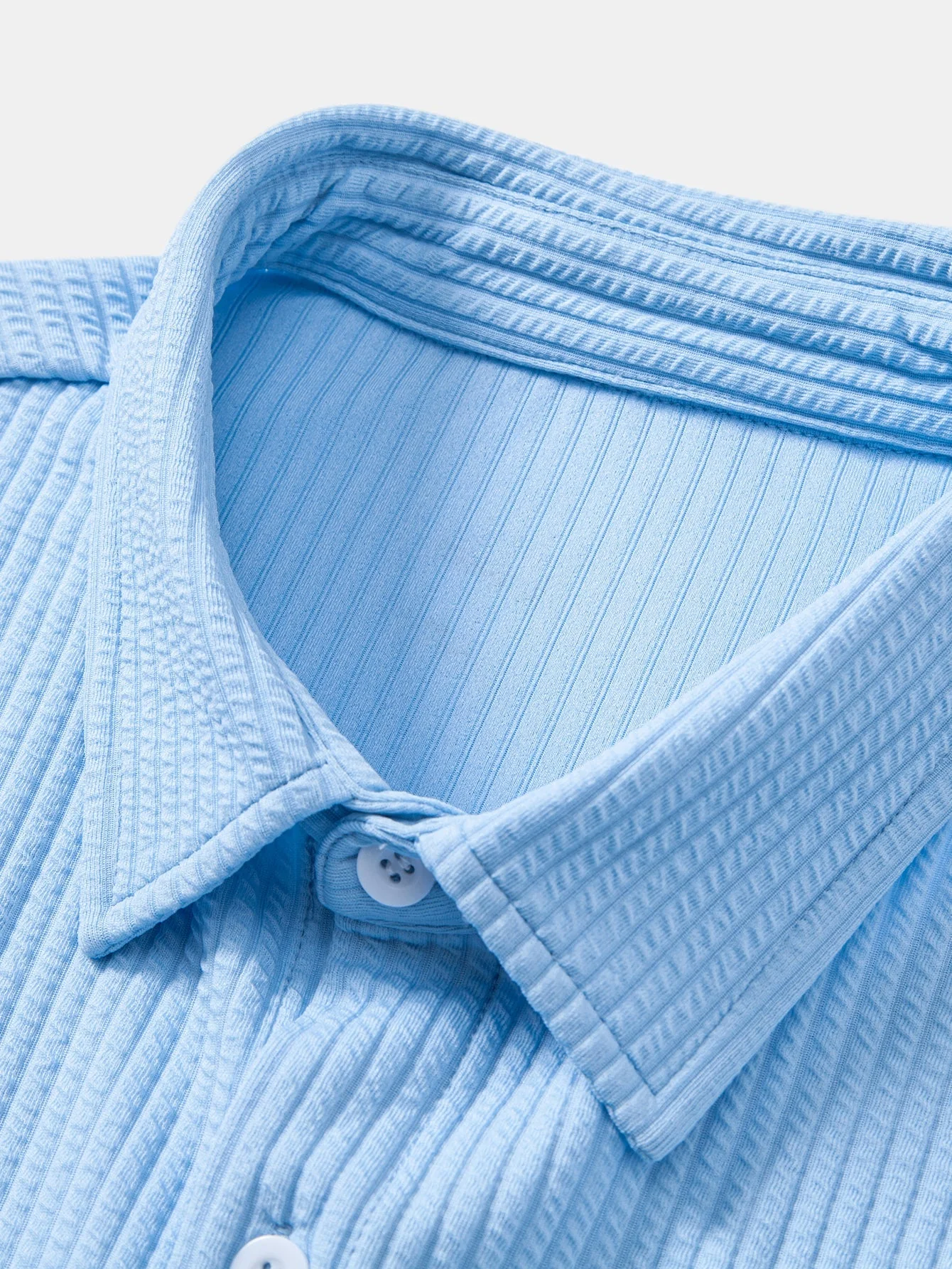 KalilĀ® | Long Sleeve Muscle Fit Ribbed Button Up Shirt - Image 16