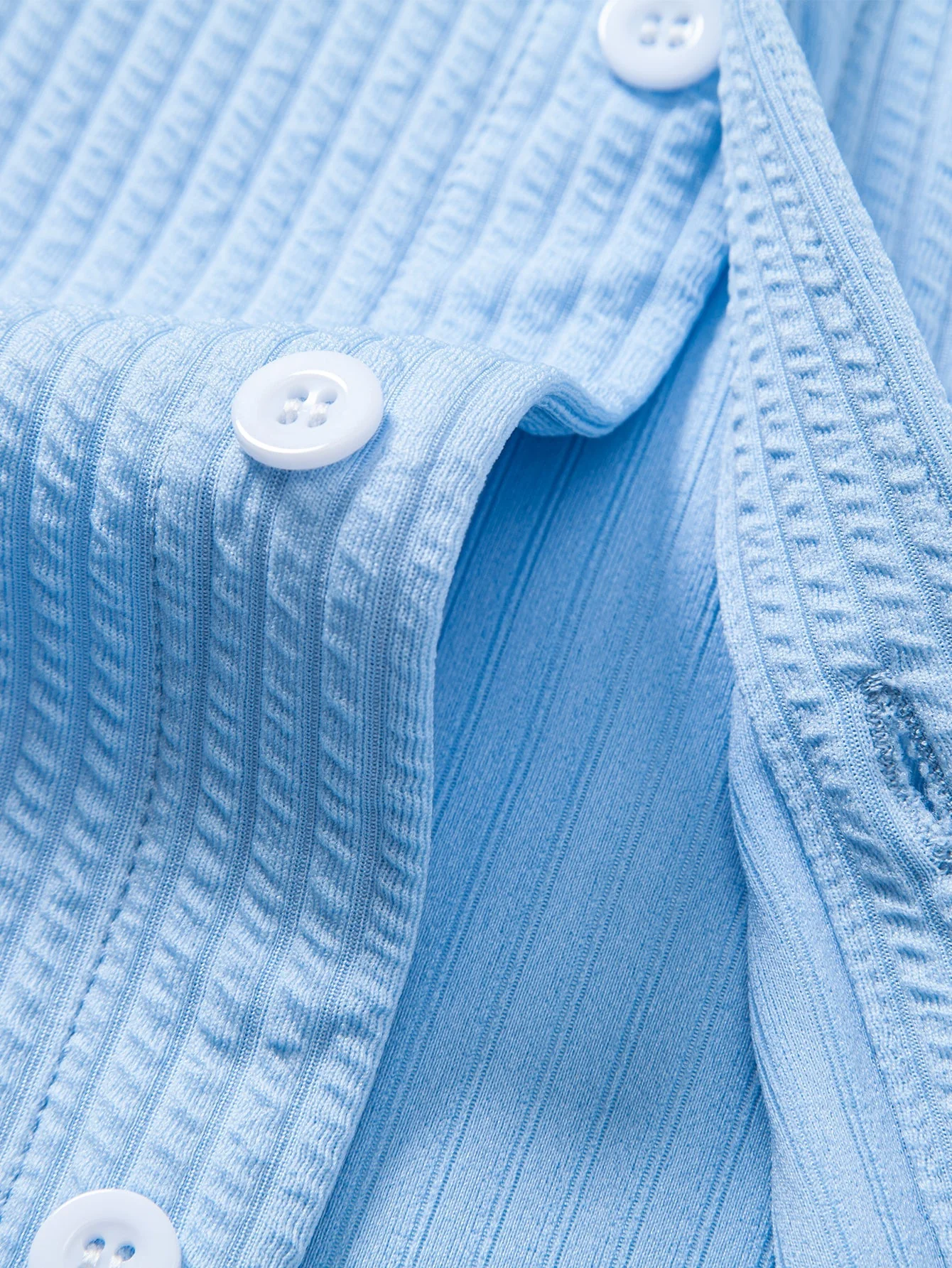 KalilĀ® | Long Sleeve Muscle Fit Ribbed Button Up Shirt - Image 17