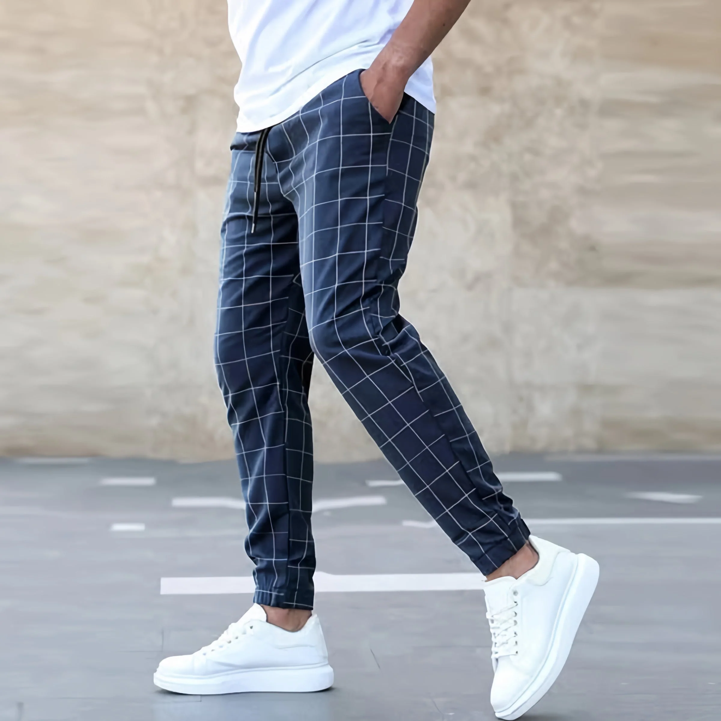 Kameron® | Elegant Checked Jogger Pants - Image 3