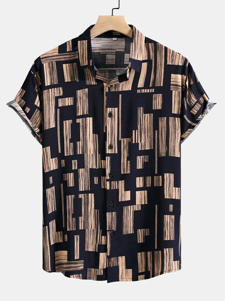 Kane® | Color Block Print Button Up Shirt - Image 3