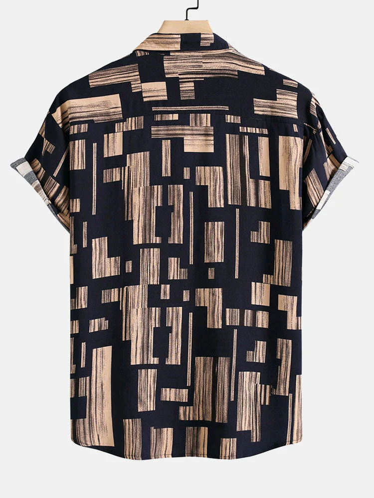 Kane® | Color Block Print Button Up Shirt - Image 4