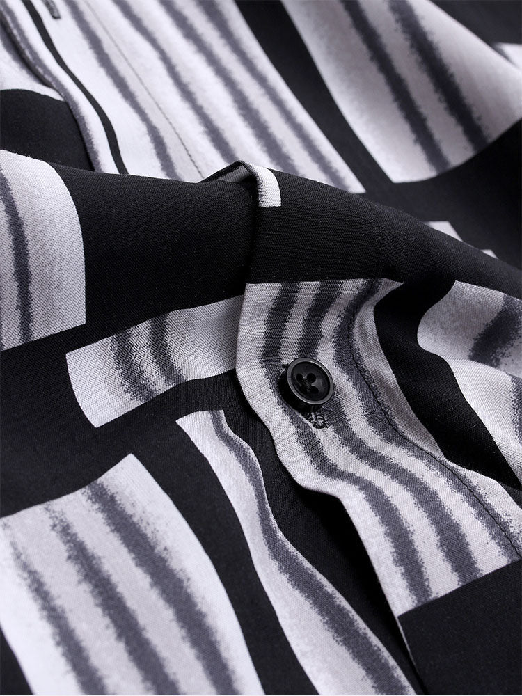 Kane® | Color Block Print Button Up Shirt - Image 7