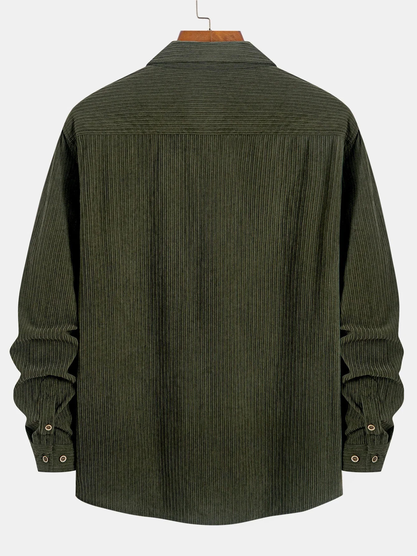 KareemĀ® | Long Sleeve Corduroy Pocket Button Up Shirt - Image 2