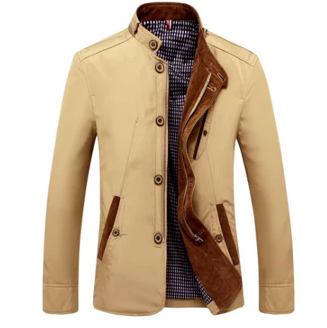 Kareem | Men's jacket with suede and checked lining - Image 3