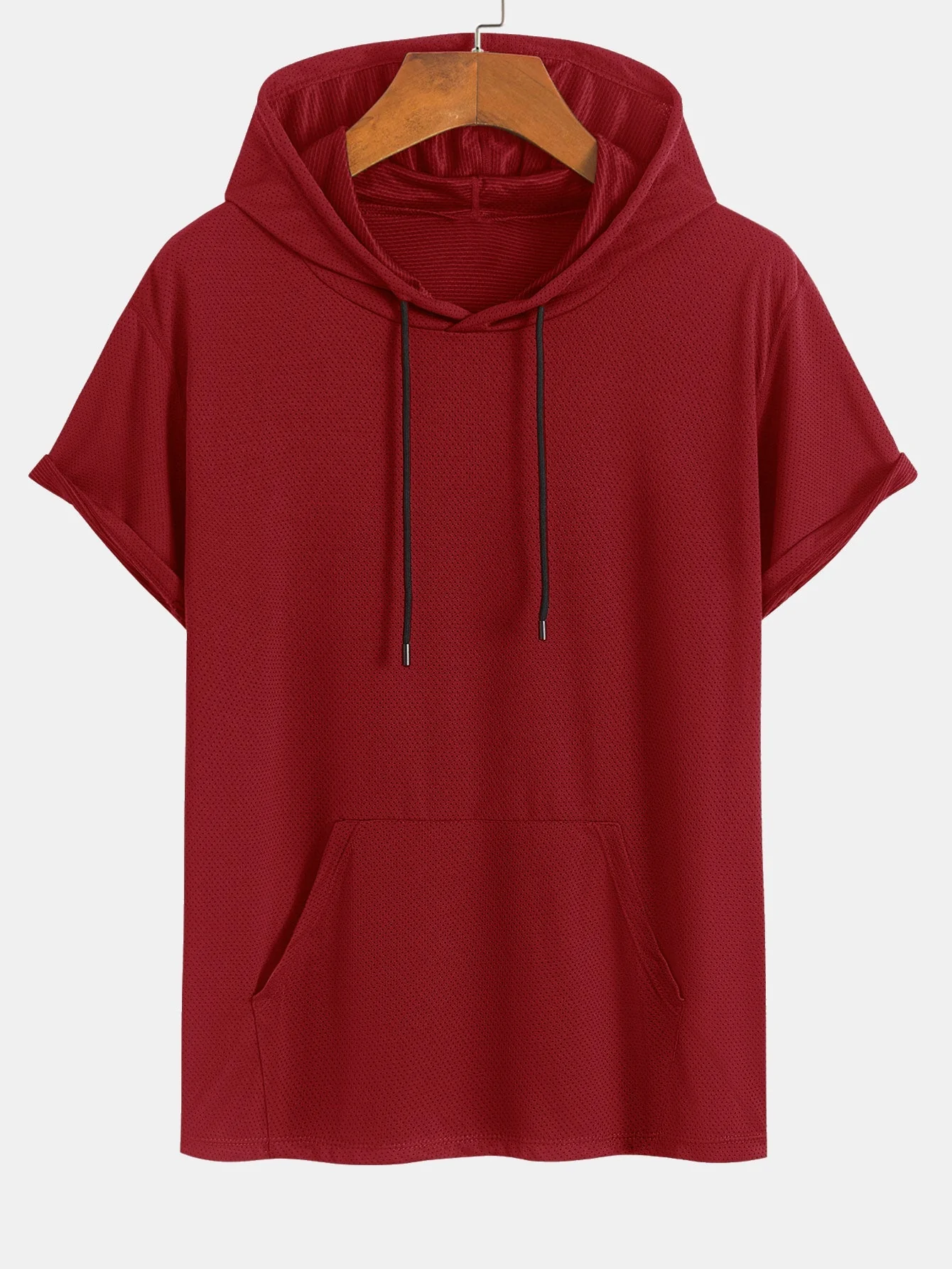 Karim® | Athletic Mesh Kangaroo Pocket Hooded T-Shirt - Image 11