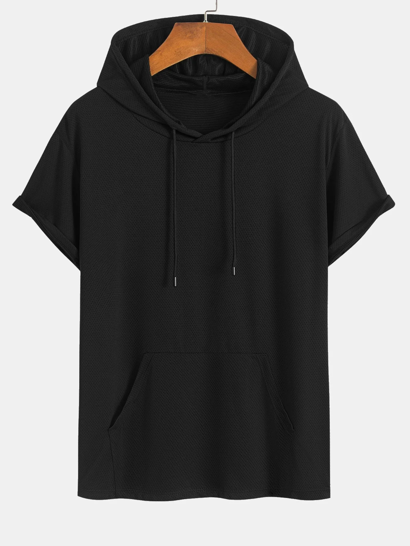 Karim® | Athletic Mesh Kangaroo Pocket Hooded T-Shirt - Image 3