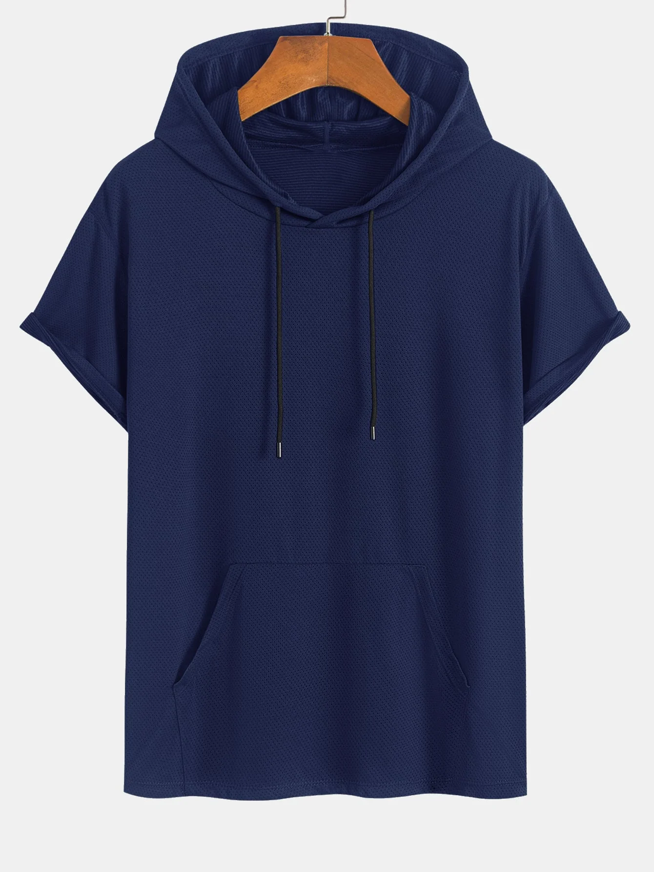 Karim® | Athletic Mesh Kangaroo Pocket Hooded T-Shirt - Image 7