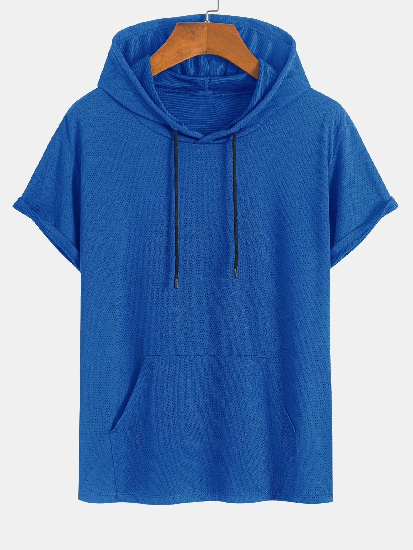 Karim® | Athletic Mesh Kangaroo Pocket Hooded T-Shirt - Image 9