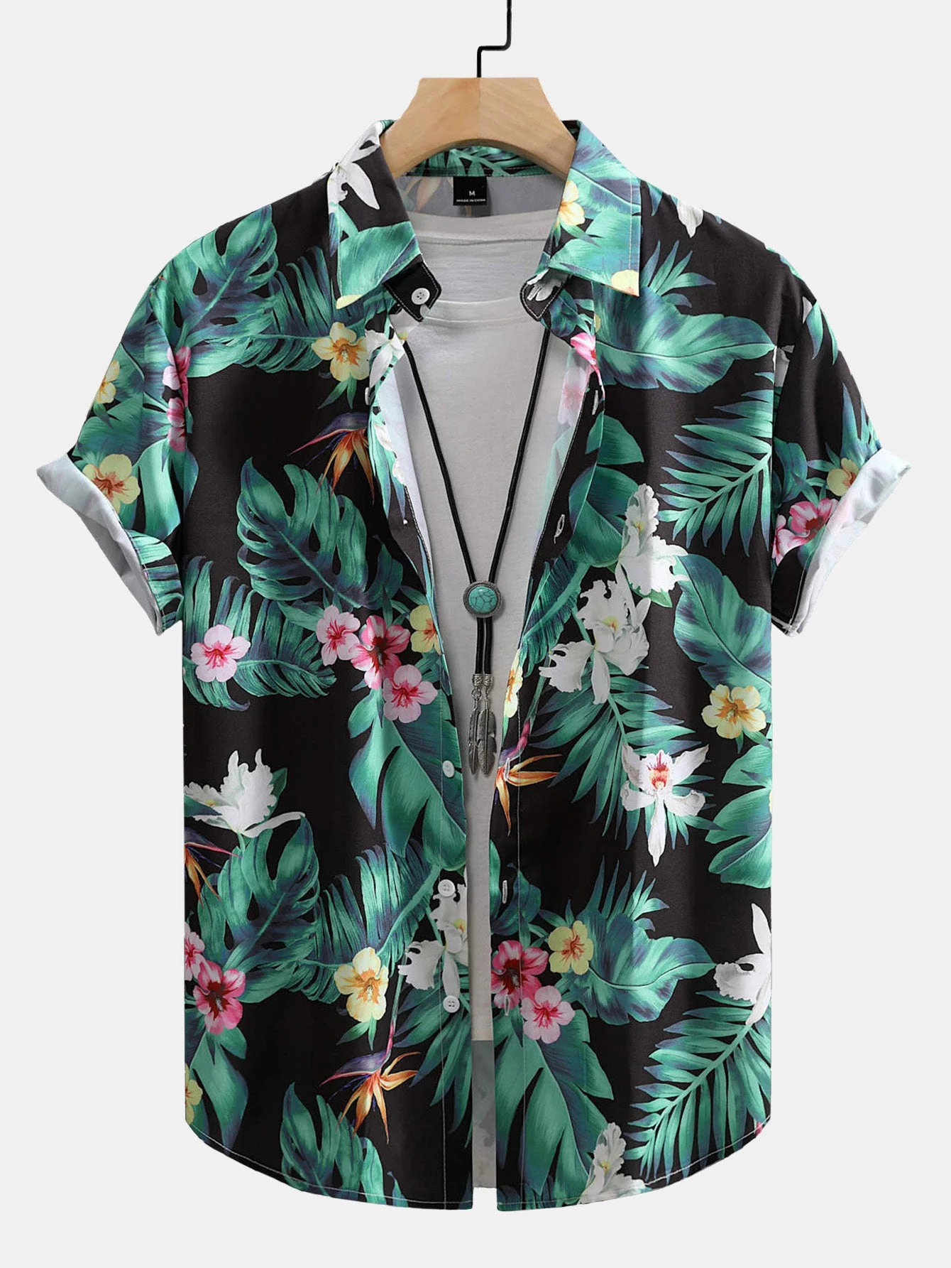 Karl® | Tropical Flowers Print Button Up Shirt & Swim Shorts - Image 2