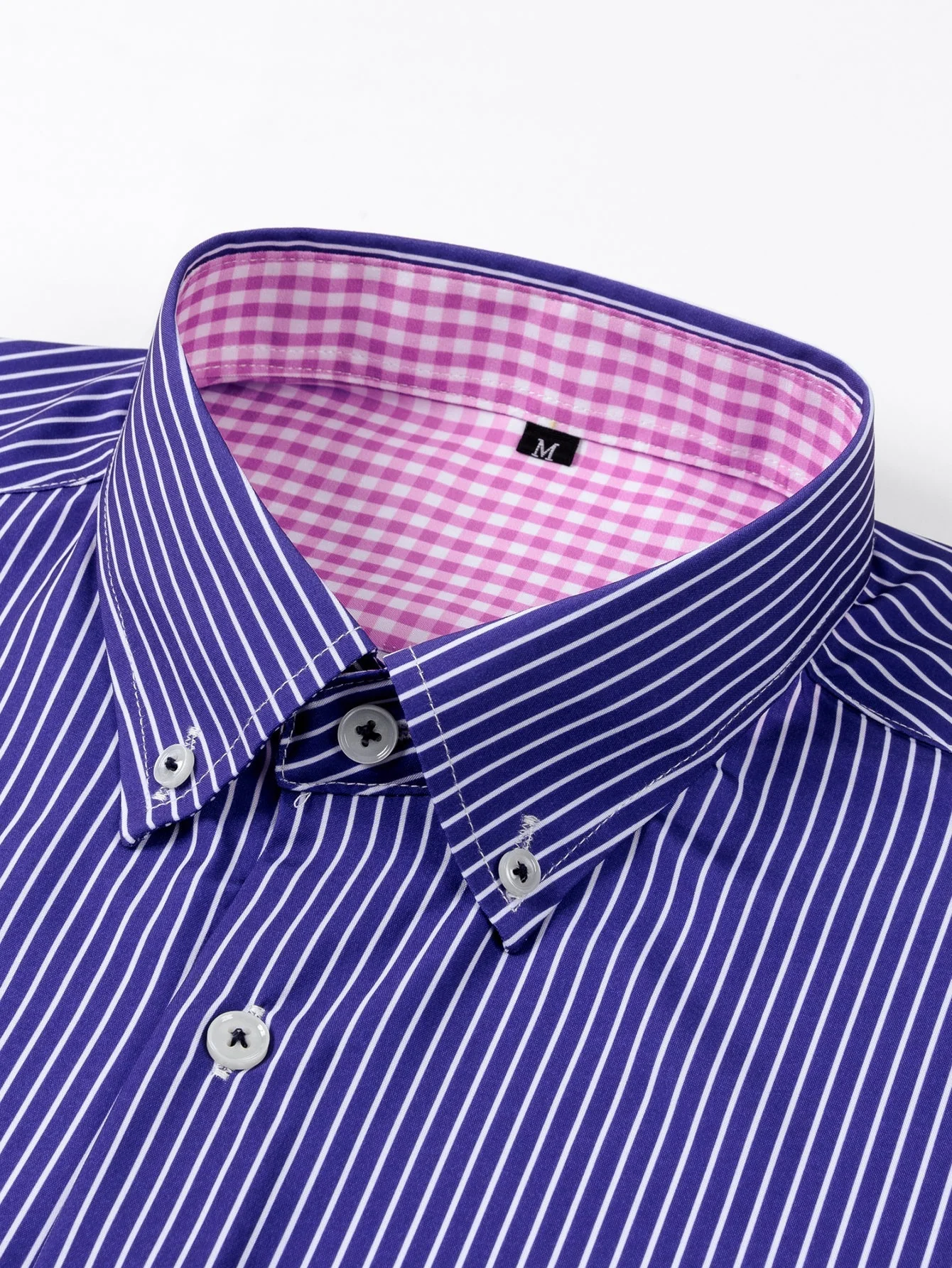 Kasper® | Long Sleeve Contrast Plaid Stripe Button Up Shirt - Image 3