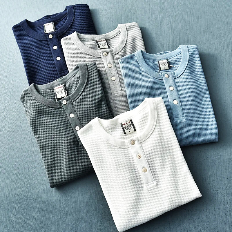 Keelin® | Cotton Waffle Henley - Image 2