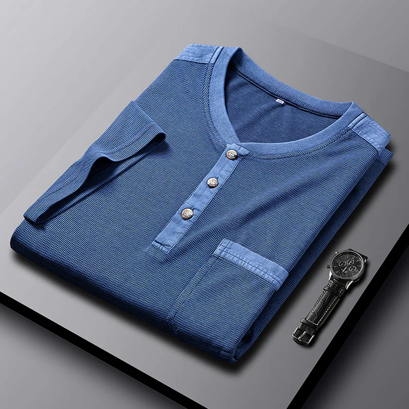 Keenan® | Waffle Knit Henley - Image 5