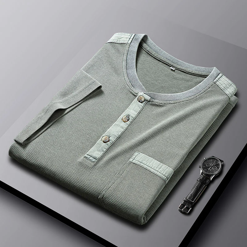 Keenan® | Waffle Knit Henley - Image 6