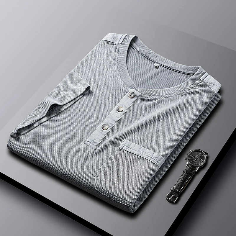 Keenan® | Waffle Knit Henley - Image 7