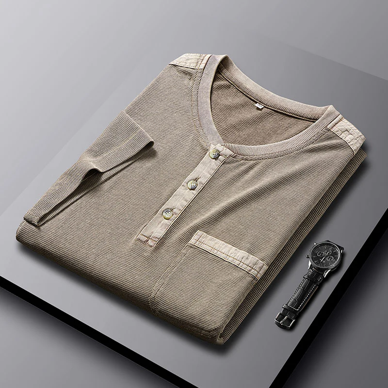 Keenan® | Waffle Knit Henley - Image 8