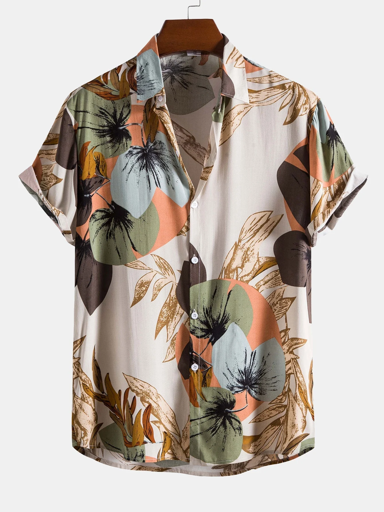 Kellan® | Tropical Print Shirt & Textured Cotton 5" Shorts - Image 2