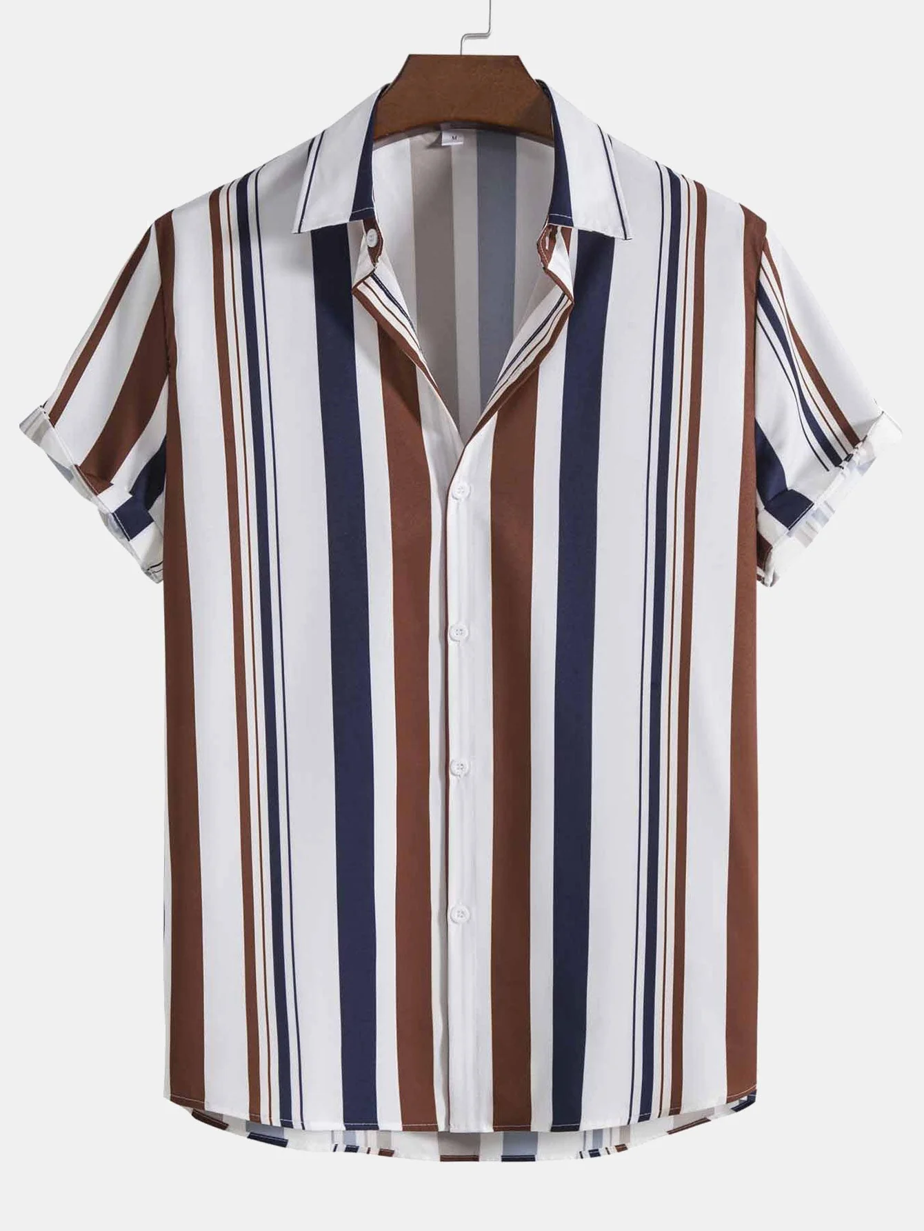 Kelvin® | Colored Striped Print Shirt & Swim Shorts - Image 2