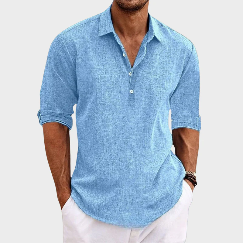 Kemen® | Casual Shirt In Cotton And Linen With Long Sleeves - Image 2