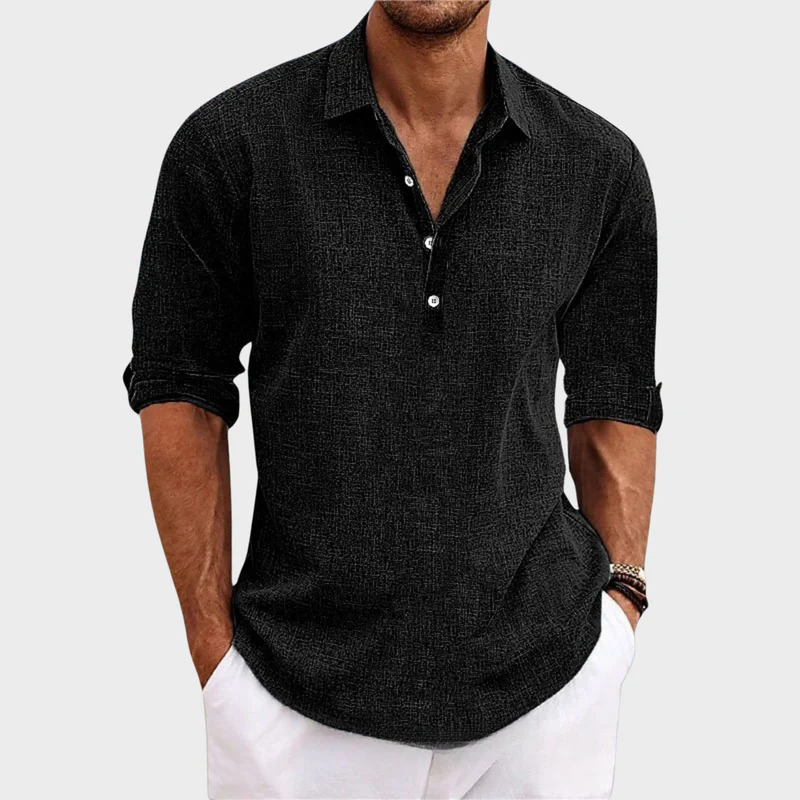 Kemen® | Casual Shirt In Cotton And Linen With Long Sleeves - Image 3