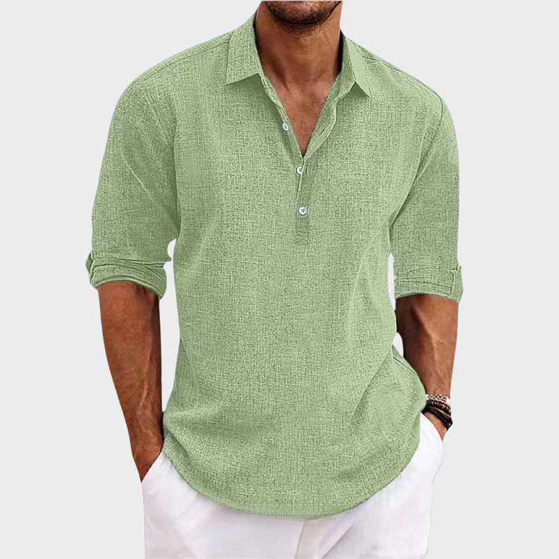 Kemen® | Casual Shirt In Cotton And Linen With Long Sleeves - Image 4