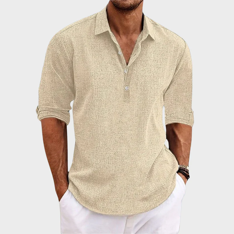 Kemen® | Casual Shirt In Cotton And Linen With Long Sleeves - Image 5