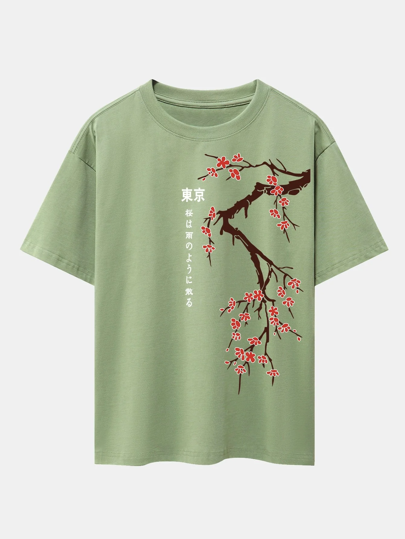 Ken® | Tokyo Japanese Cherry Blossoms Print Drop Shoulder Oversize T-Shirt - Image 10