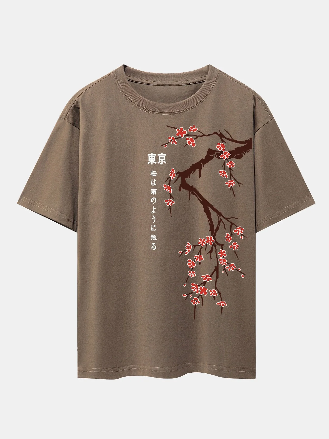 Ken® | Tokyo Japanese Cherry Blossoms Print Drop Shoulder Oversize T-Shirt - Image 11